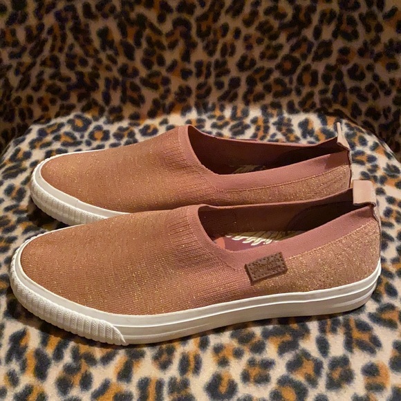 Blowfish Malibu Women’s Knit Glitter Slip On Sneakers Gold Mouve - Picture 9 of 16